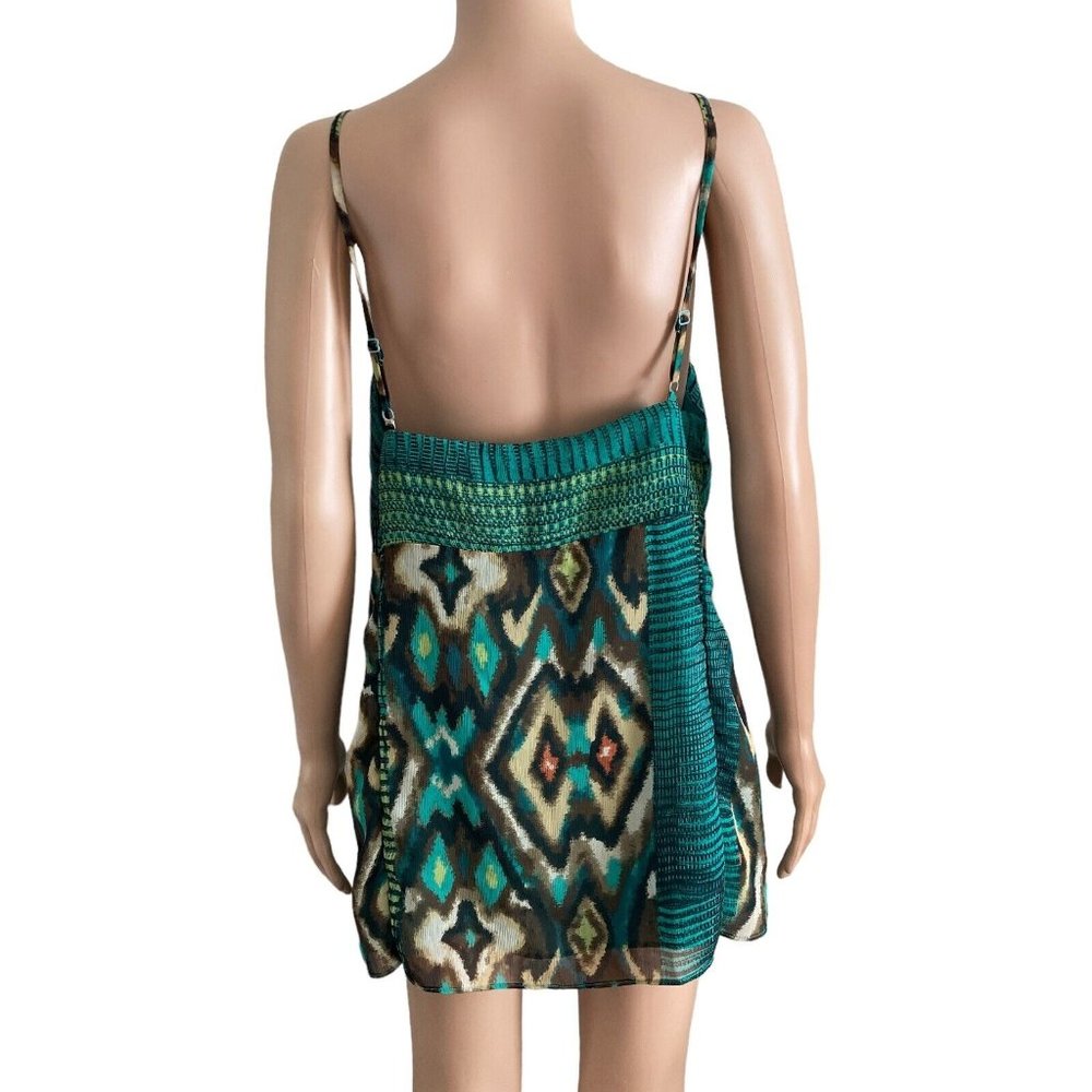 Lane Bryant Shirt Womens Size 20 Green Abstract Pullover Lightweight - Picture 2 of 11